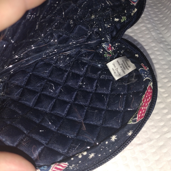 Vera Bradley Iconic Clamshell Cosmetic Bag in the Holiday Owls pattern - Picture 5 of 6